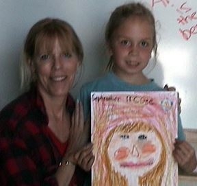 September McGee and a student